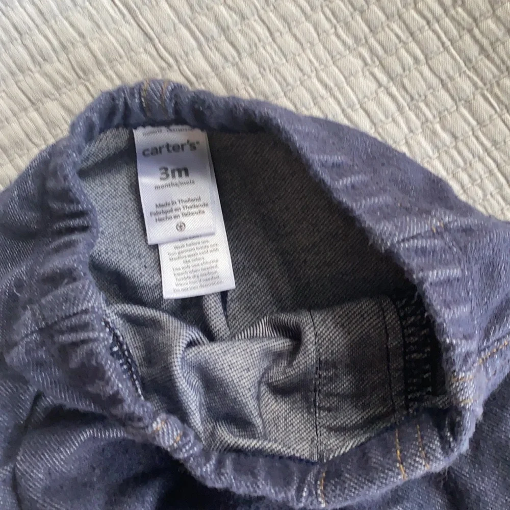 Carter’s baby denim in sizes 3, 6, 9 and 18 months